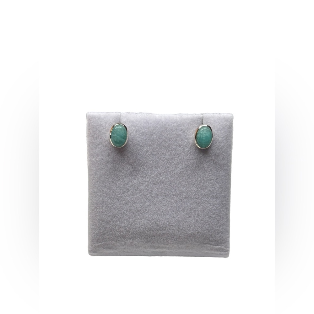 Amazonite Silver Stud Earrings